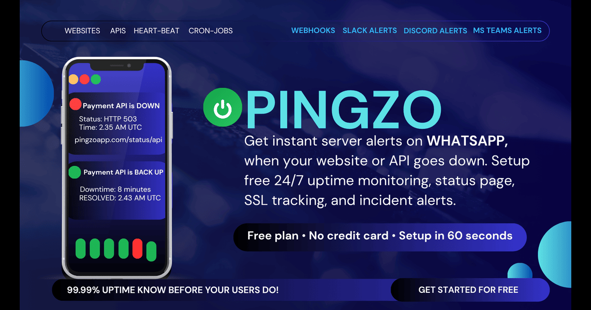 Pingzo — 官网预览图